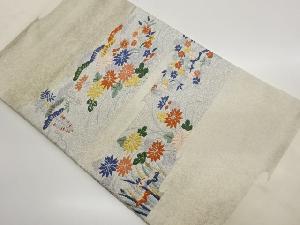 秋草に松藤・桜模様織出し名古屋帯